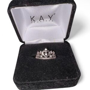 Kay Jewelers Silver Heart Crown Ring
